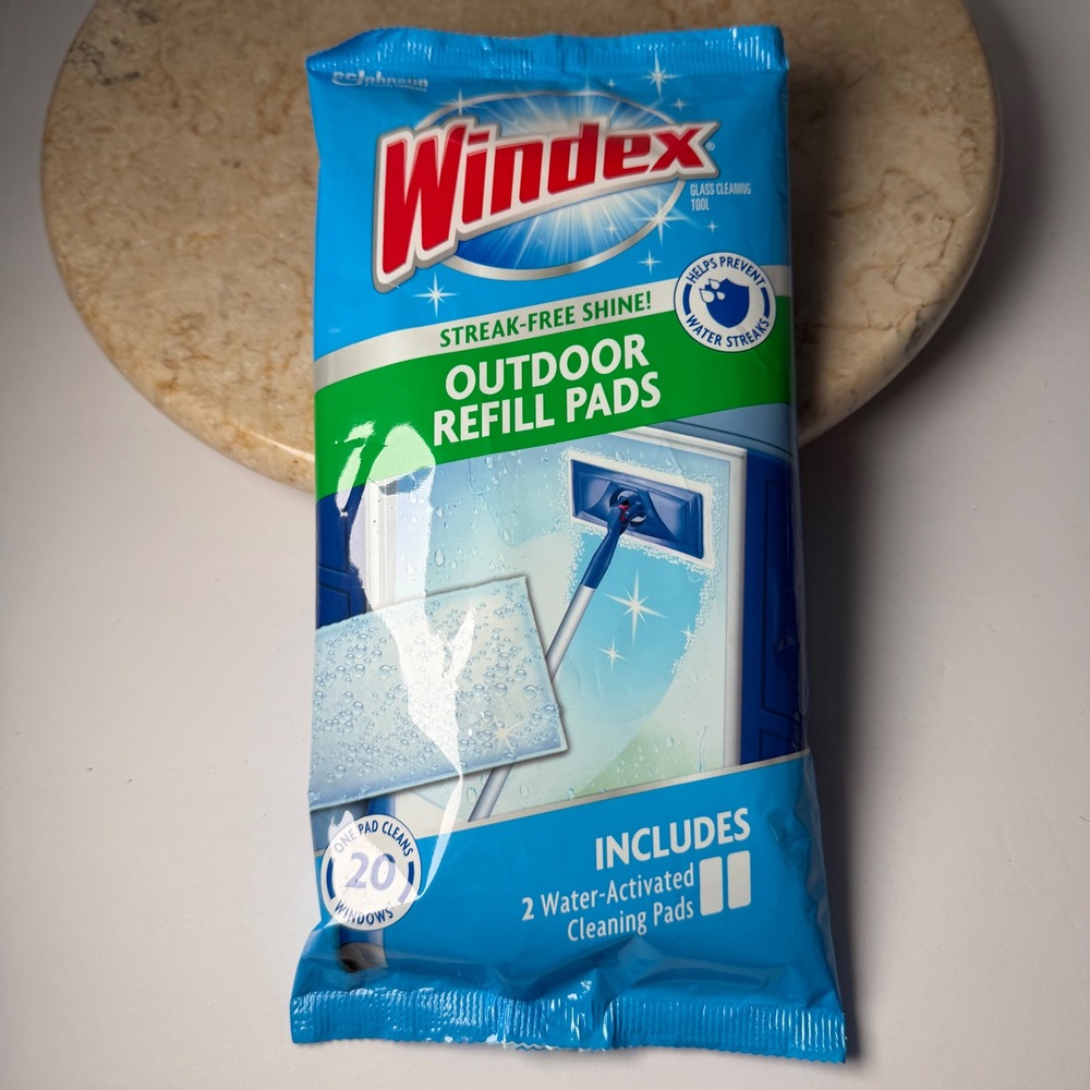 Windex Outdoor Refill Pads 2 Count Blue Water Activated Streak Free Cleaning